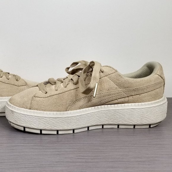 Puma Suede Platform Rugged W Creeper, Safari & Marshmallow, Womens Size 9 / 40 - Picture 6 of 10